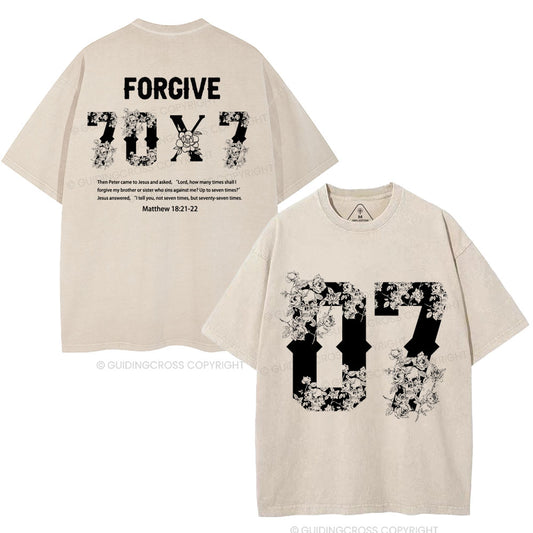 Forgive 70X7 Christian Washed T-Shirt