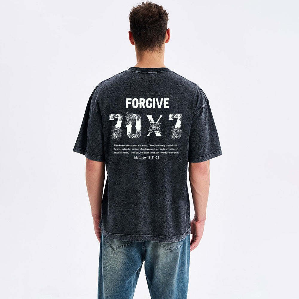 Forgive 70X7 Christian Washed T-Shirt