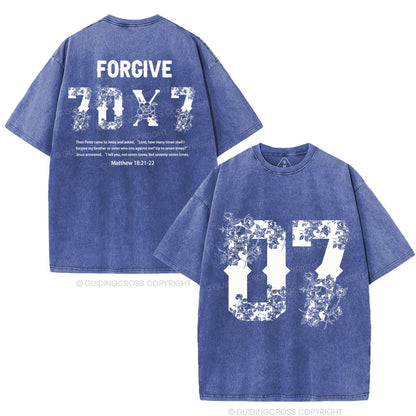 Forgive 70X7 Christian Washed T-Shirt