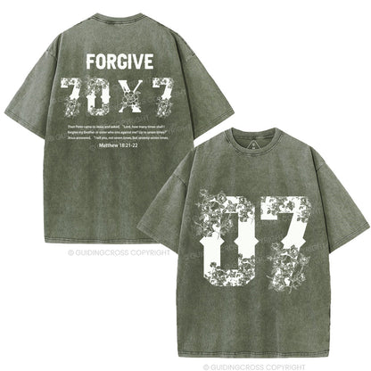 Forgive 70X7 Christian Washed T-Shirt