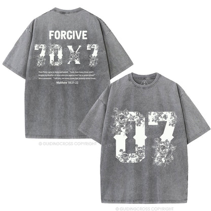 Forgive 70X7 Christian Washed T-Shirt