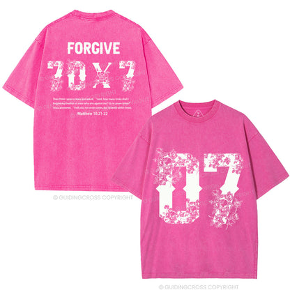 Forgive 70X7 Christian Washed T-Shirt