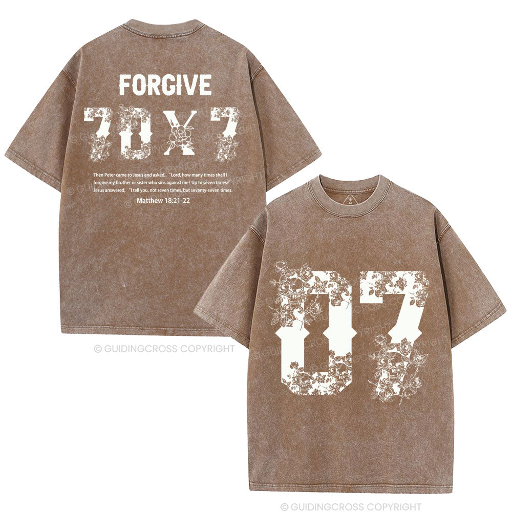 Forgive 70X7 Christian Washed T-Shirt
