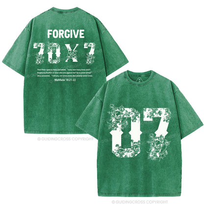 Forgive 70X7 Christian Washed T-Shirt