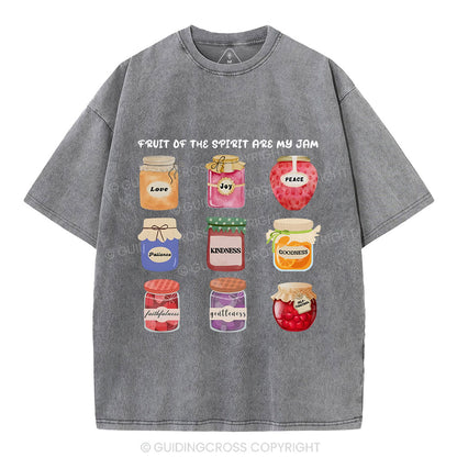 Fruit Of The Spirit Are My Jam Christian Washed T-Shirt