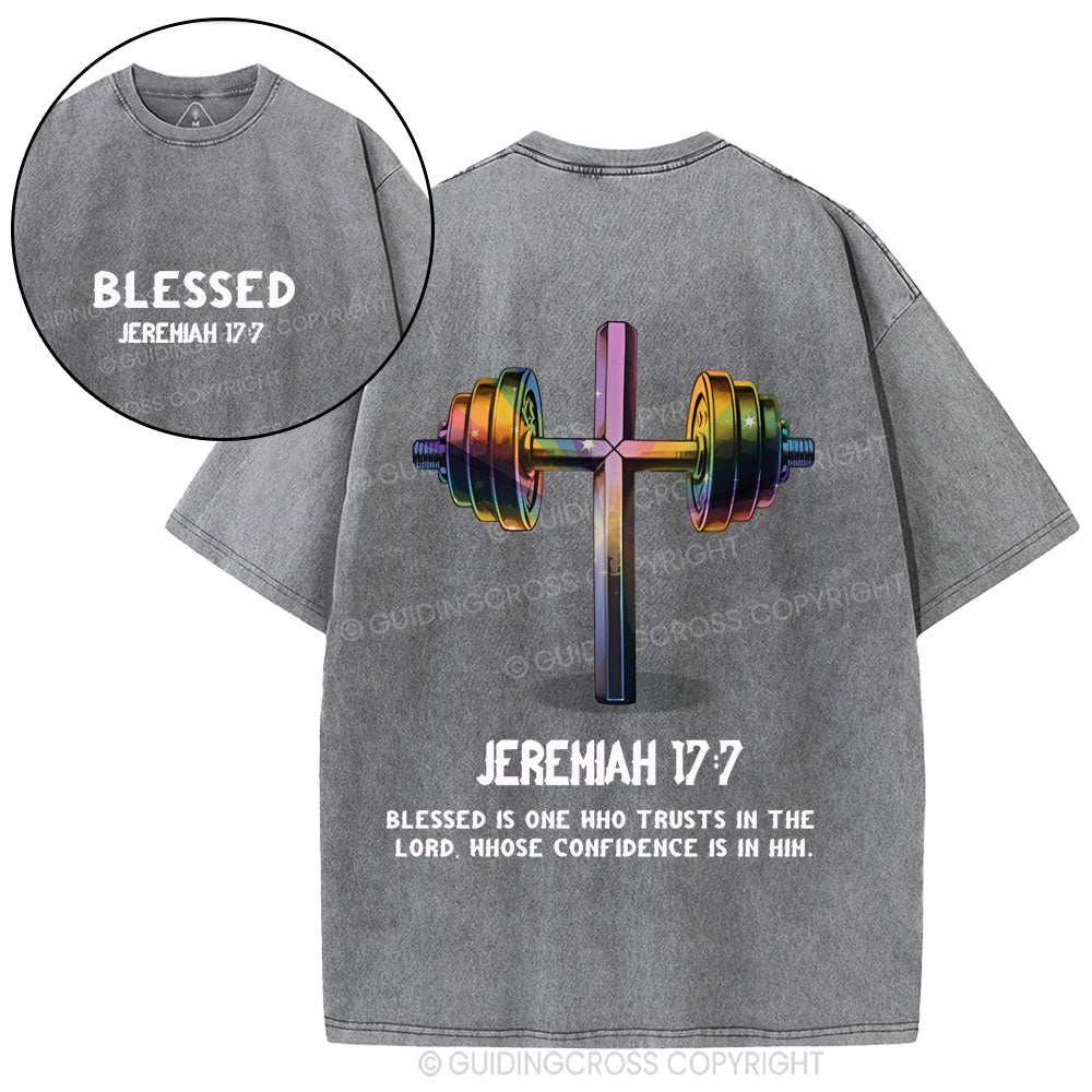 Blessed Is One Who Trusts In The Lord Christian Washed T-Shirt