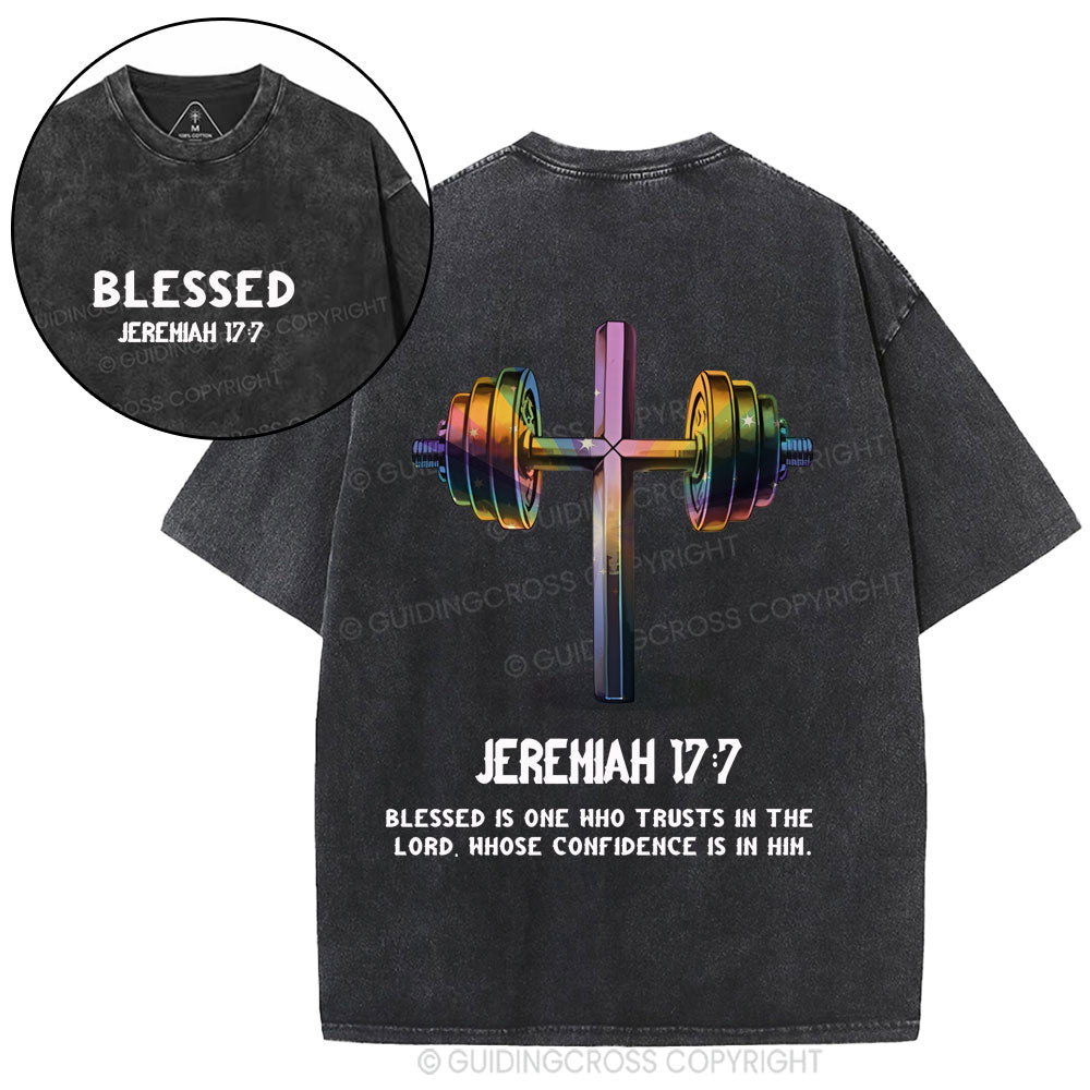Blessed Is One Who Trusts In The Lord Christian Washed T-Shirt