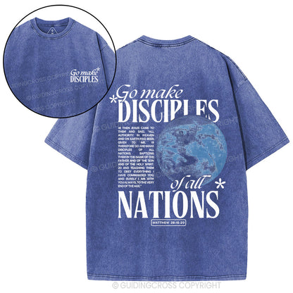 Go Make Disciples Christian Washed T-Shirt