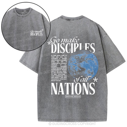 Go Make Disciples Christian Washed T-Shirt