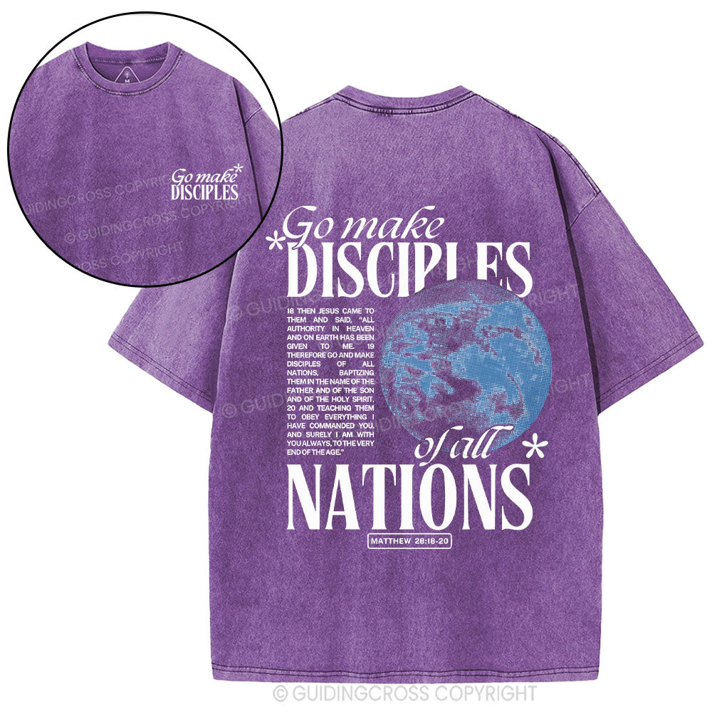 Go Make Disciples Christian Washed T-Shirt