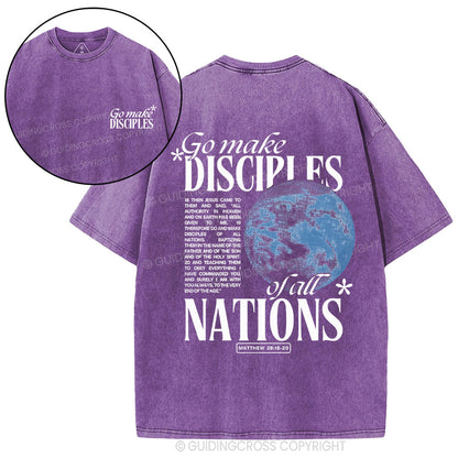 Go Make Disciples Christian Washed T-Shirt