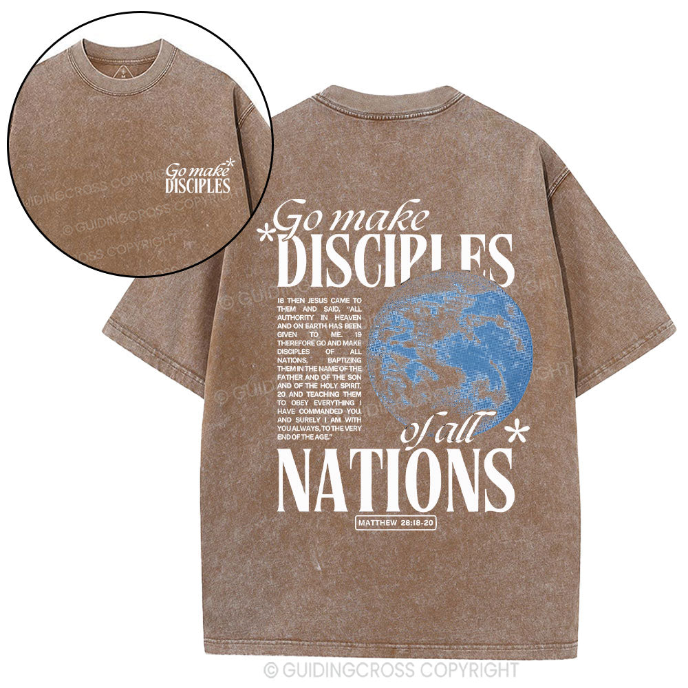 Go Make Disciples Christian Washed T-Shirt