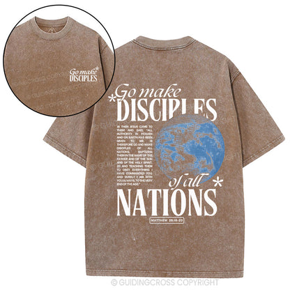 Go Make Disciples Christian Washed T-Shirt