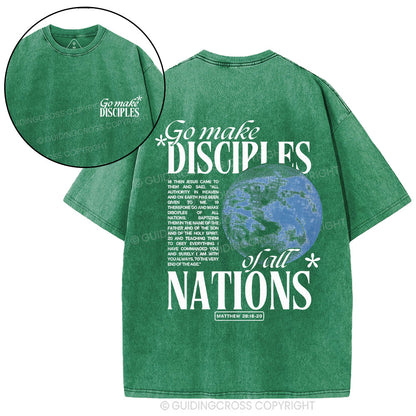 Go Make Disciples Christian Washed T-Shirt