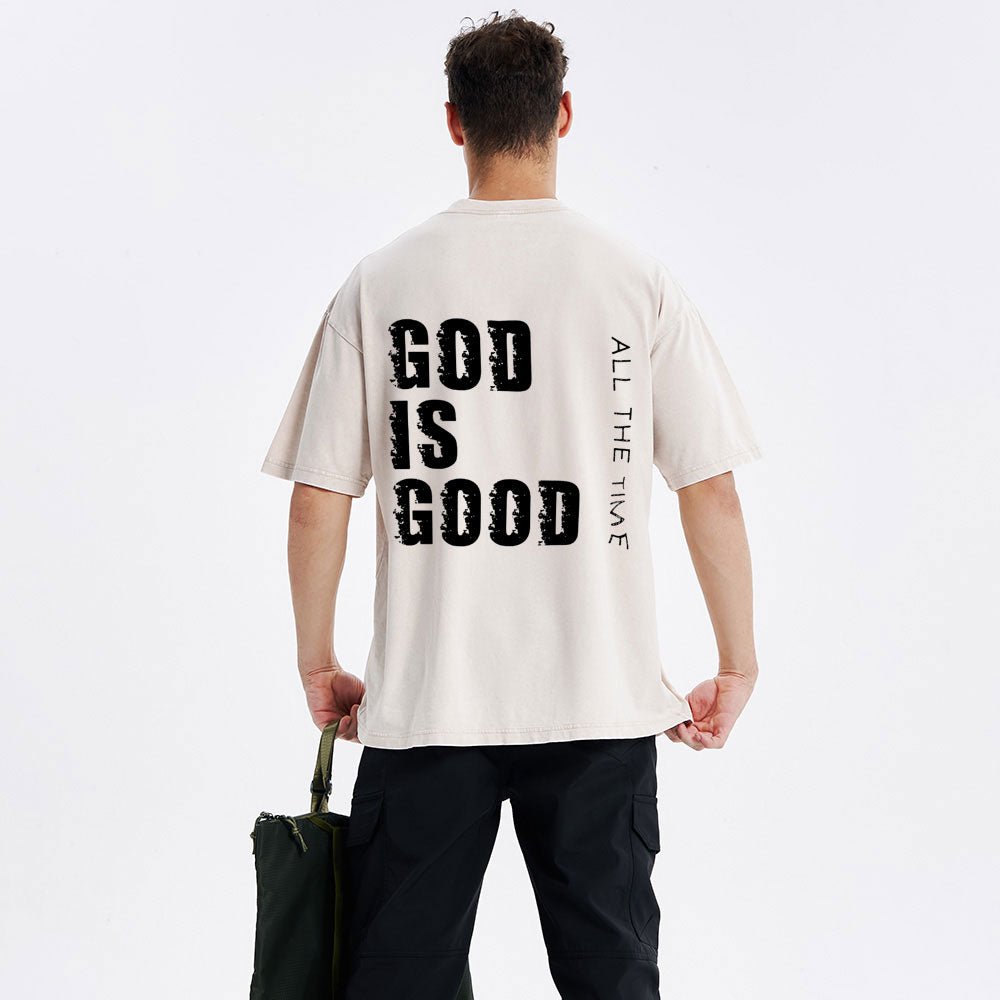 God Is Good All The Time Christian Washed T-Shirt