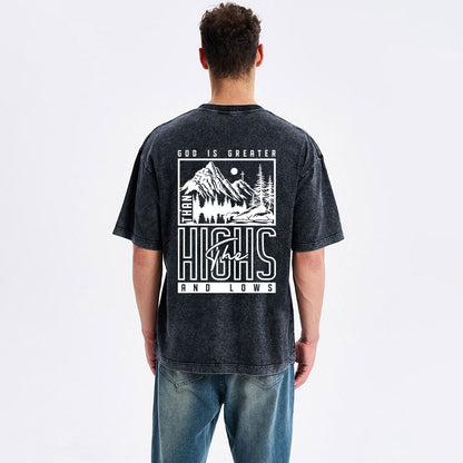 God Is Greater Christian Washed T-Shirt