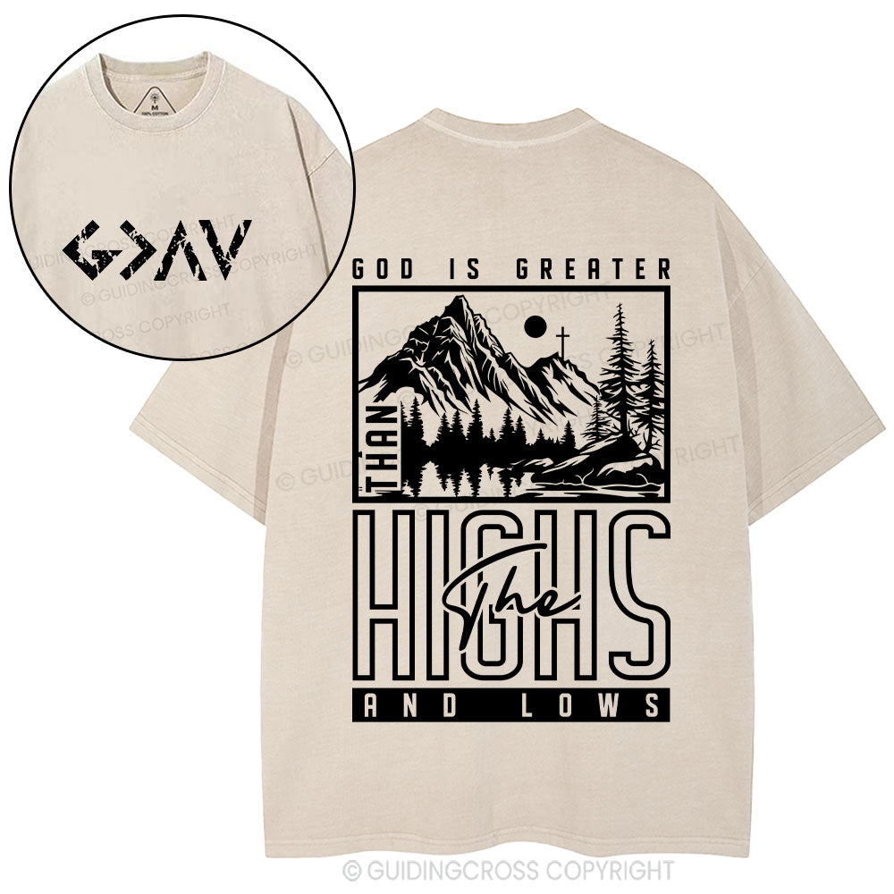 God Is Greater Christian Washed T-Shirt