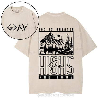 God Is Greater Christian Washed T-Shirt