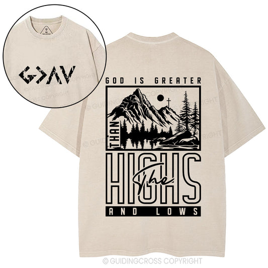 God Is Greater Christian Washed T-Shirt