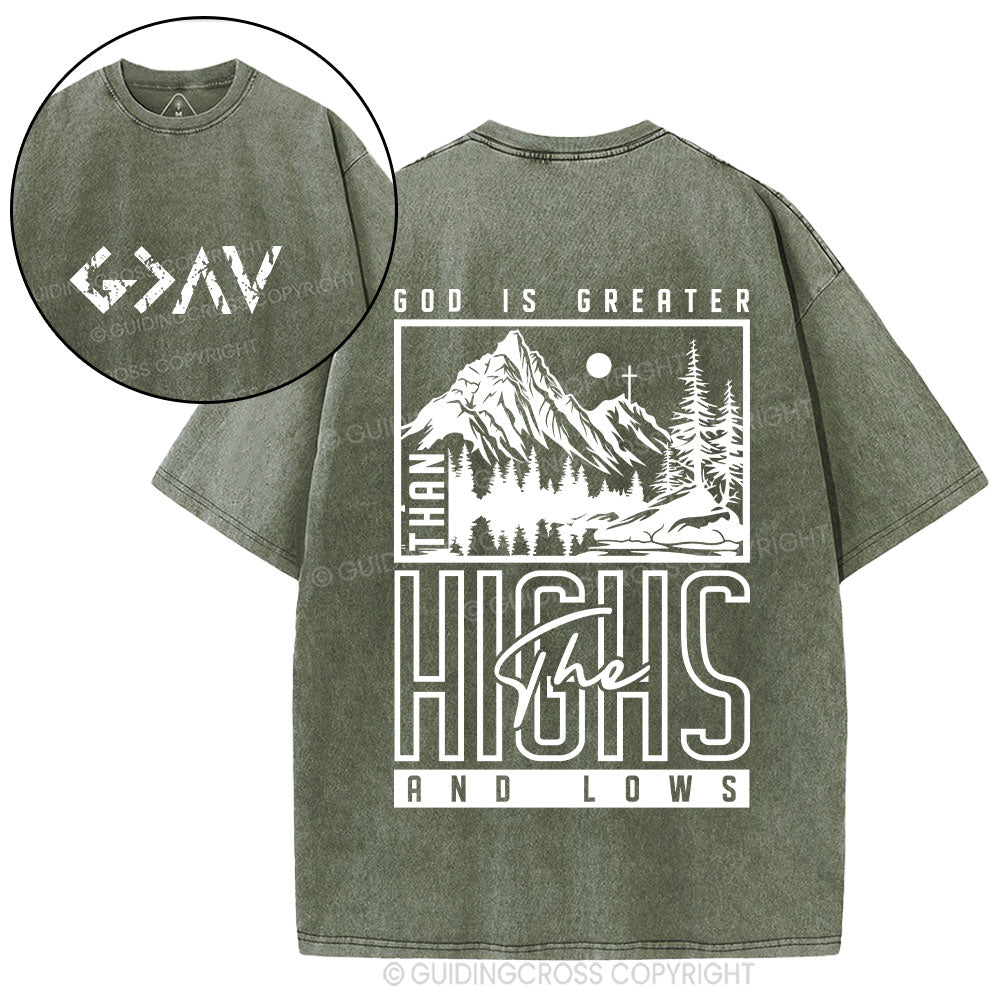 God Is Greater Christian Washed T-Shirt