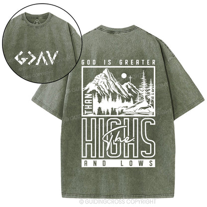 God Is Greater Christian Washed T-Shirt