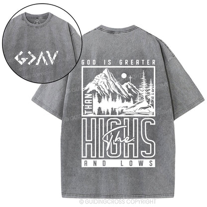 God Is Greater Christian Washed T-Shirt