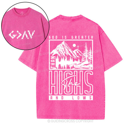 God Is Greater Christian Washed T-Shirt