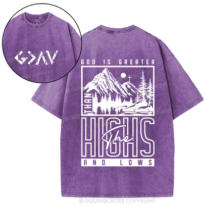 God Is Greater Christian Washed T-Shirt