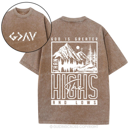 God Is Greater Christian Washed T-Shirt