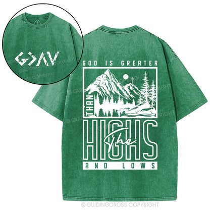 God Is Greater Christian Washed T-Shirt