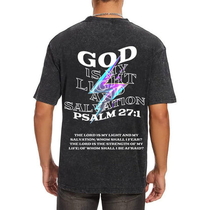 God Is My Light Chirstian Washed T-Shirt