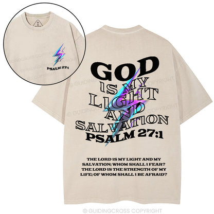 God Is My Light Chirstian Washed T-Shirt