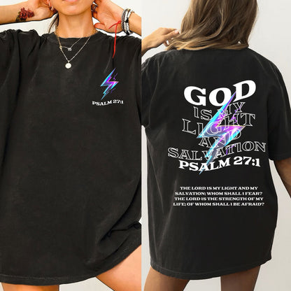 God Is My Light Chirstian Washed T-Shirt
