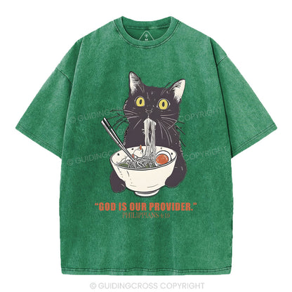 God Is Our Provider Christian Washed T-Shirt