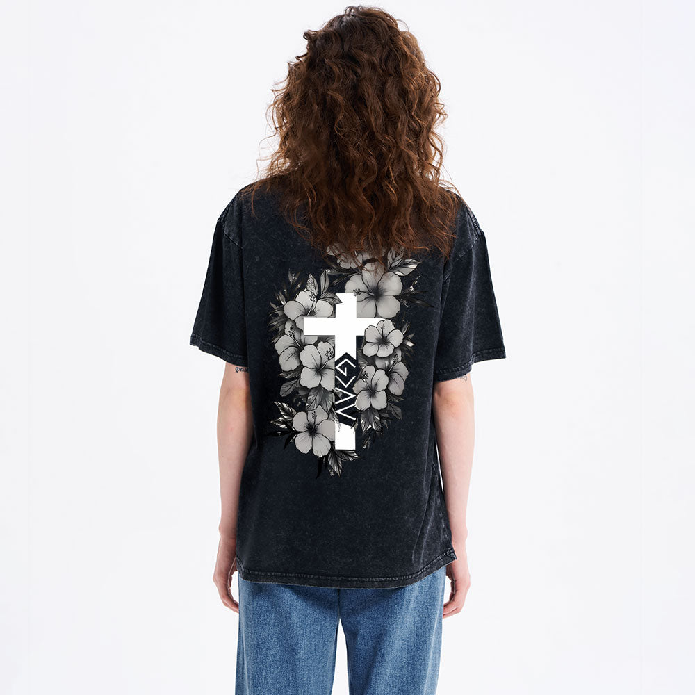 God is greater than the highs and lows Christian Washed T-Shirt