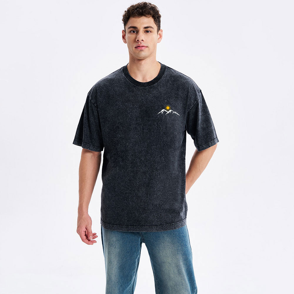 God is greater than the highs and lows christ Christian Washed T-Shirt