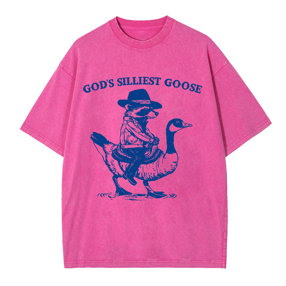 God's Silliest Goose Christian Washed T-Shirt