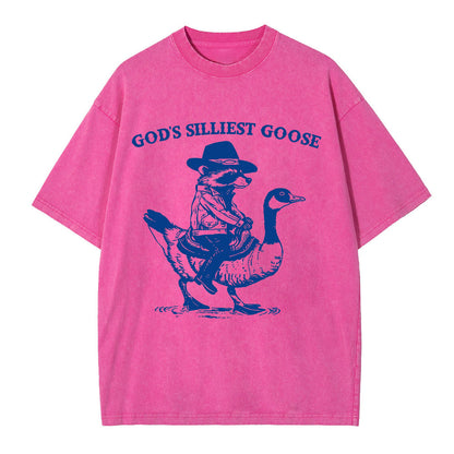 God's Silliest Goose Christian Washed T-Shirt