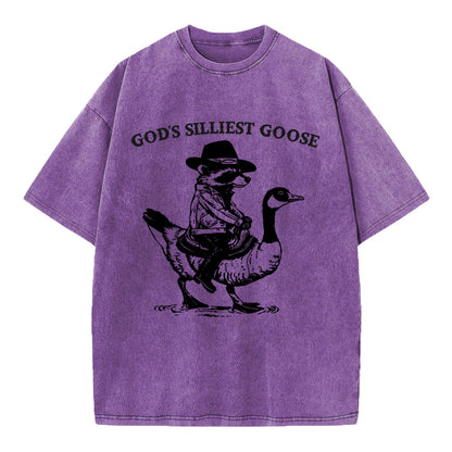 God's Silliest Goose Christian Washed T-Shirt