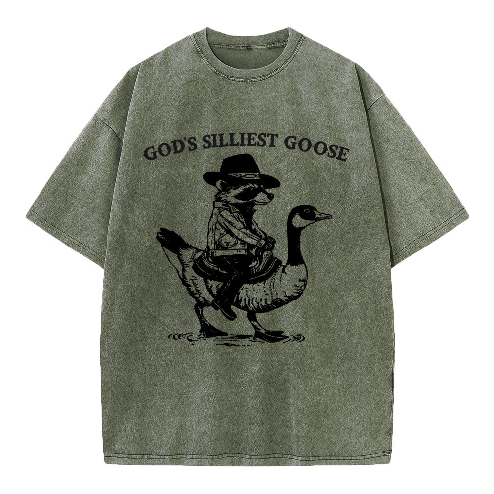 God's Silliest Goose Christian Washed T-Shirt