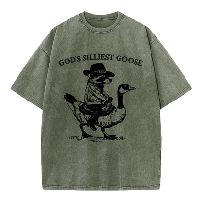 God's Silliest Goose Christian Washed T-Shirt
