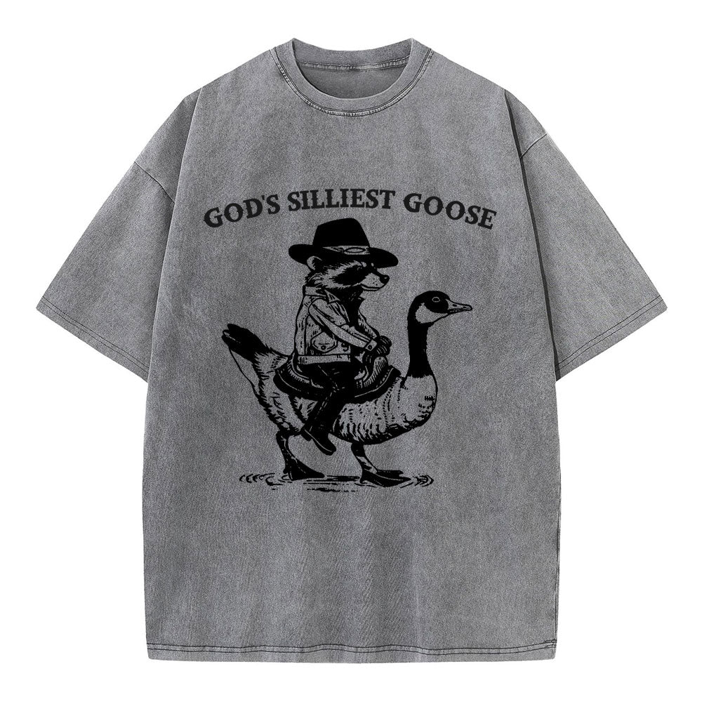 God's Silliest Goose Christian Washed T-Shirt