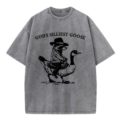 God's Silliest Goose Christian Washed T-Shirt