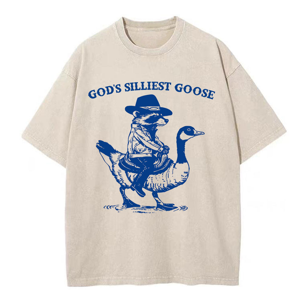 God's Silliest Goose Christian Washed T-Shirt