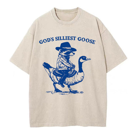 God's Silliest Goose Christian Washed T-Shirt