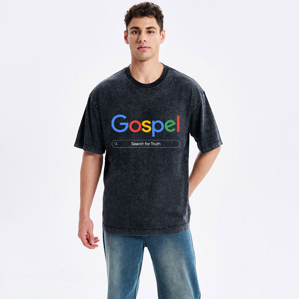 Gospel Search For Truth Christian Washed T-Shirt