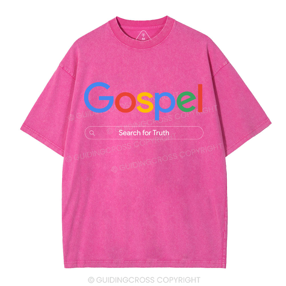 Gospel Search For Truth Christian Washed T-Shirt