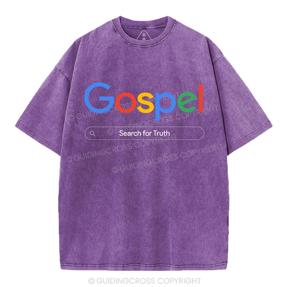 Gospel Search For Truth Christian Washed T-Shirt