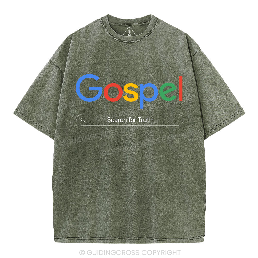 Gospel Search For Truth Christian Washed T-Shirt