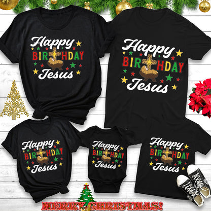 Happy Birthday Jesus Christmas Family Matching Shirts